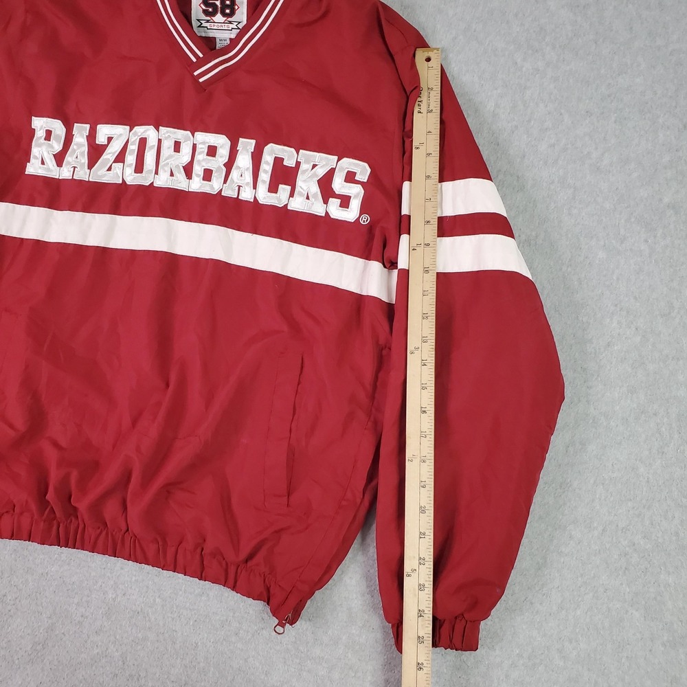 Vintage Arkansas Razorbacks Pullover Jacket Mens Med Red NCAA Football 58 Sports - Picture 14 of 16